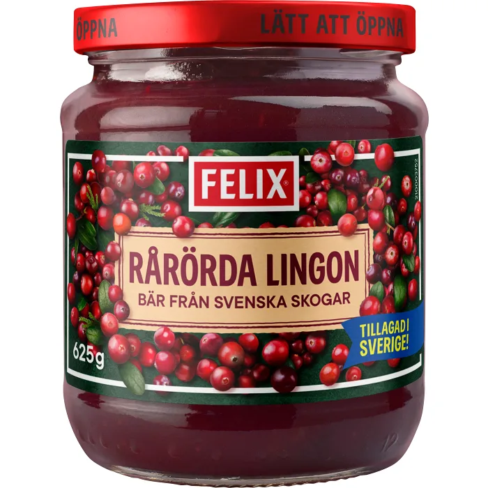 Sylt Rårörda Lingon 625g Felix