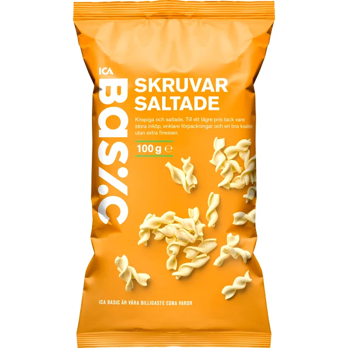 Snacks Skruvar salta 100g ICA Basic