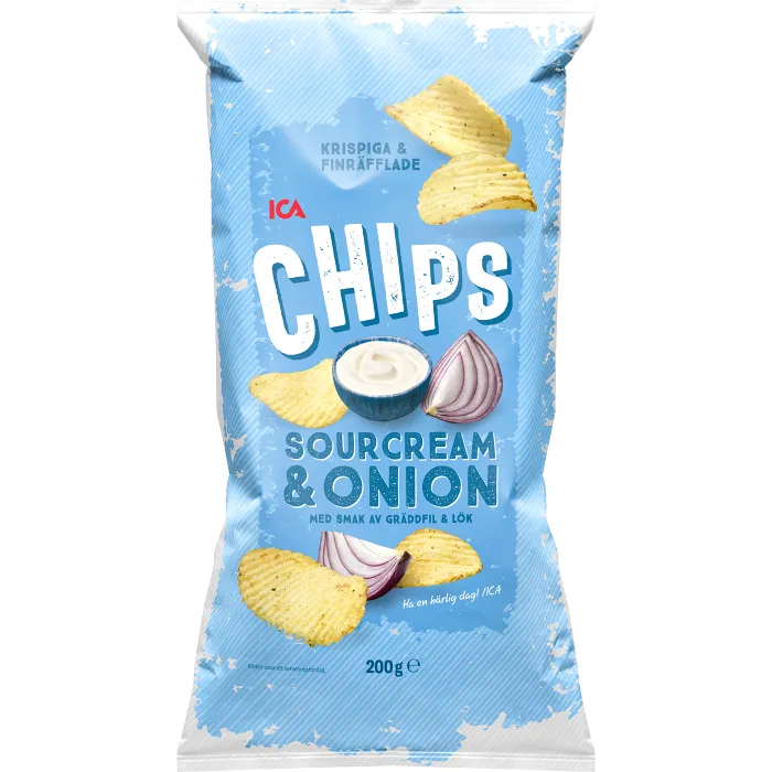 Chips Sourcream & Onion 200g ICA