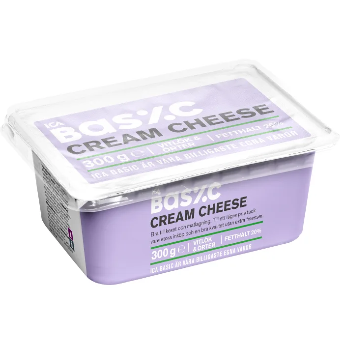 Färskost Cream cheese vitlök 300 g ICA Basic