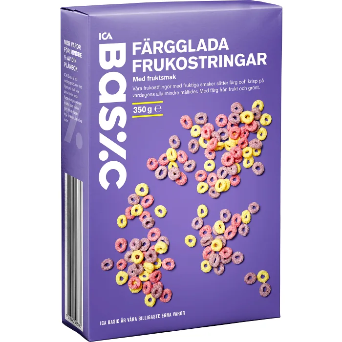 Färgglada frukostringar 350g ICA Basic