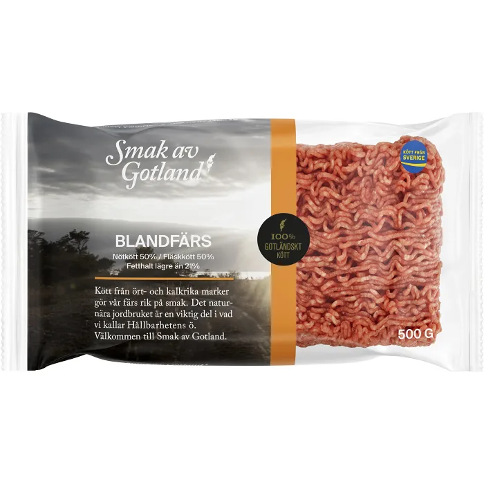 Blandfärs Färsk 50/50 500g Smak av Gotland