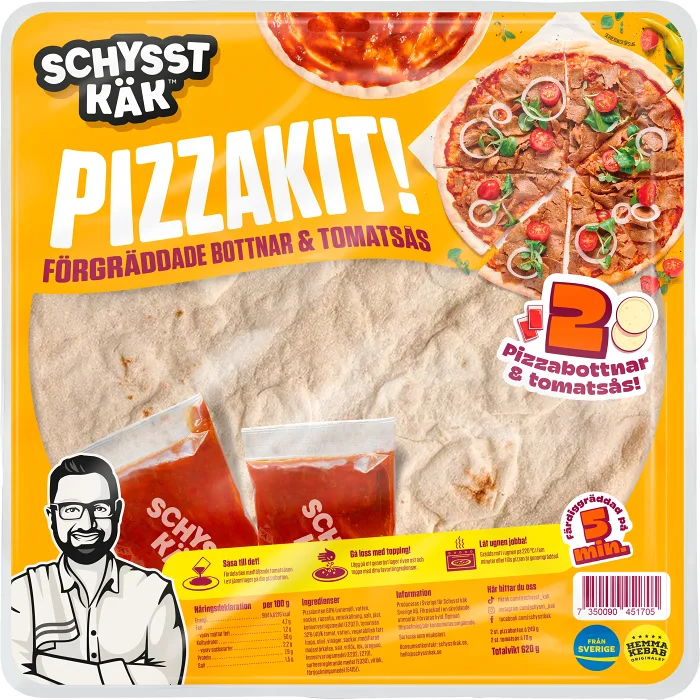 Pizzakit 2-pack 620g Schysst käk