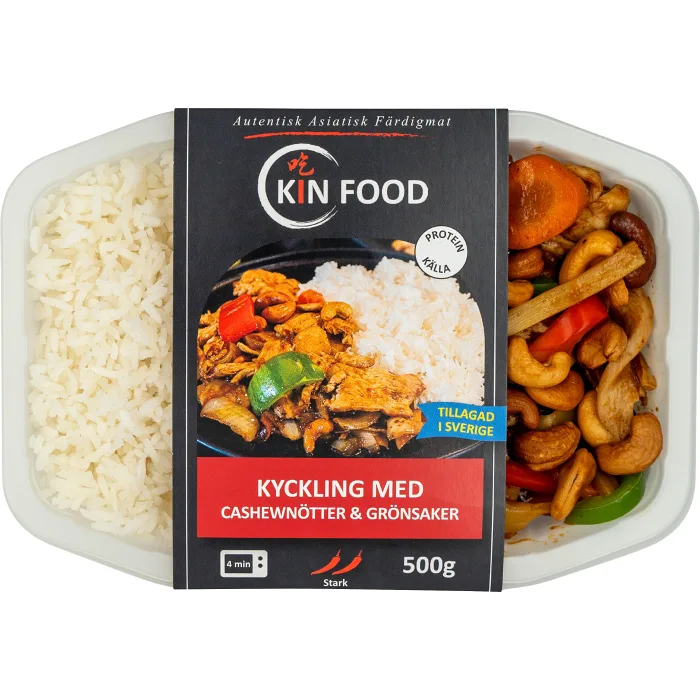 Färdigmat Thai Kyckling Cashewnötter Grönsaker 500g Kin Food