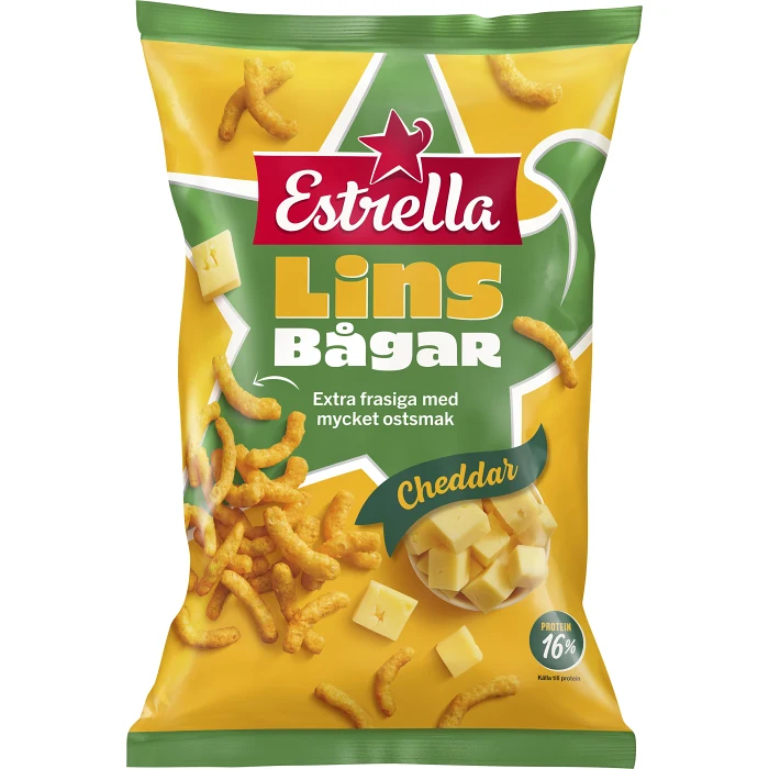 Linsbågar Cheddar 150g Estrella