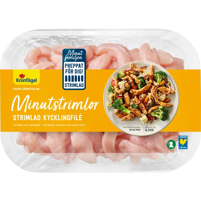 Kycklingfilé Färsk Minutstrimlor 550g Kronfågel