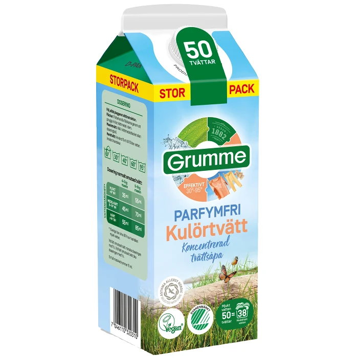 Tvättmedel Flytande Kulör Parfymfri 1750ml Grumme