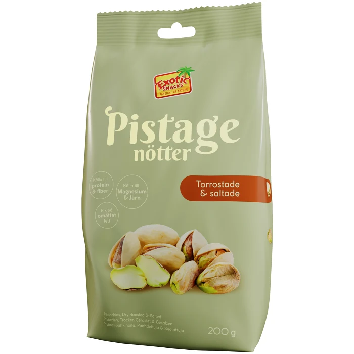 Pistagenötter Torrostade och fint saltade 200g Exotic Snacks