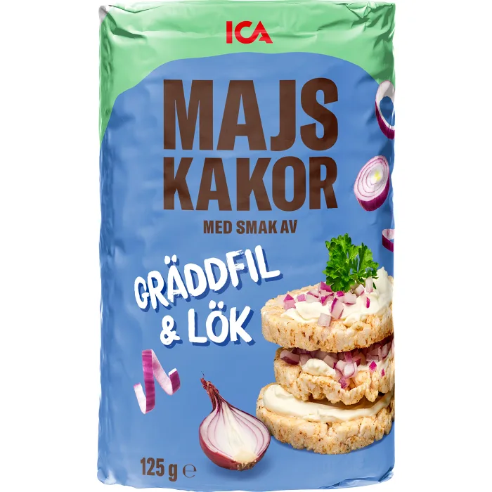 Majskakor gräddfil & lök 125 g ICA