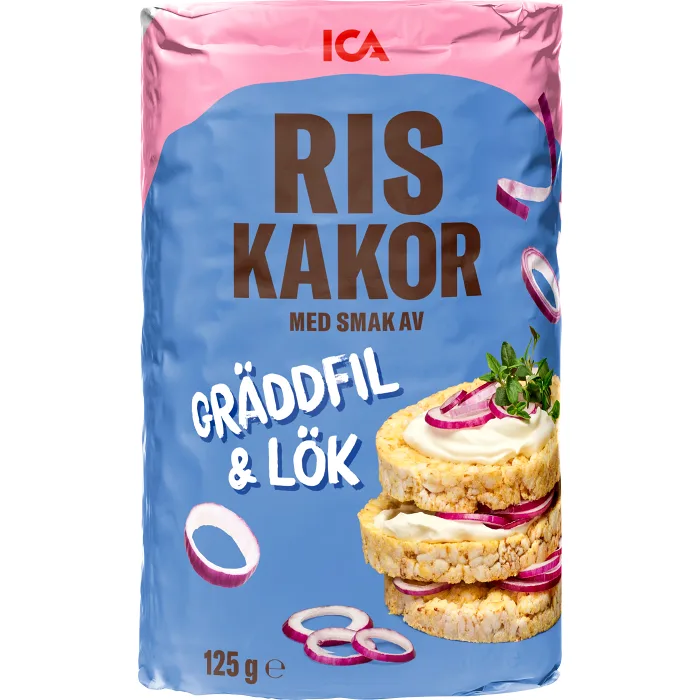 Riskakor gräddfil & lök 125g ICA