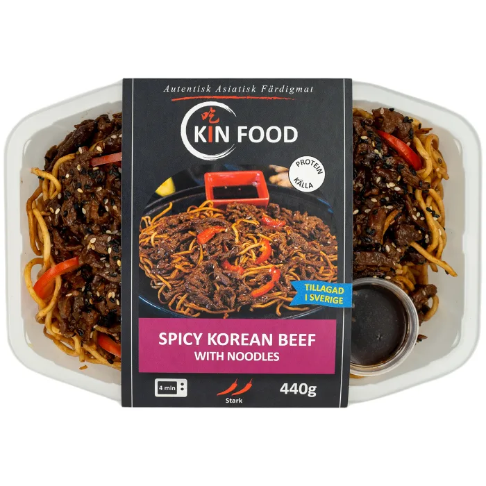 Färdigmat Spicy Koreansk Biff med nudlar 440g Kin Food