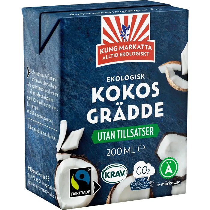 Kokosgrädde 200ml Kung markatta