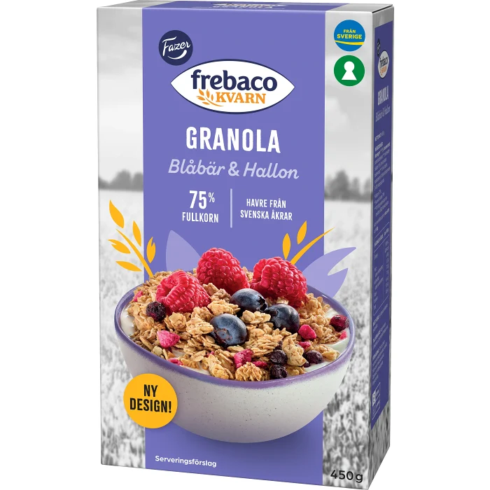 Granola Blåbär & Hallon 450g Frebaco