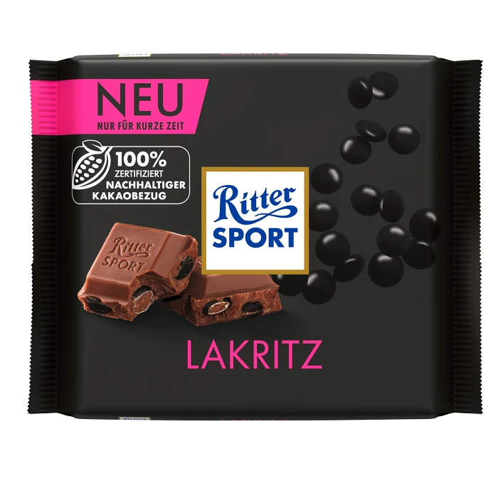 Chokladkaka Lakrits Mjölkchoklad 100g Ritter