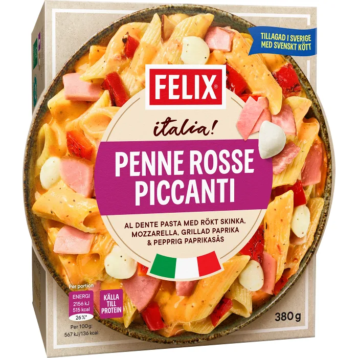 Penne rosse piccanti Måltid Fryst 380g Felix