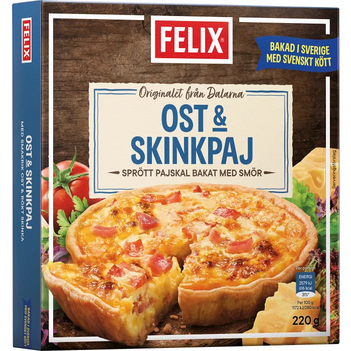 Ost & skinkpaj Fryst 220g Felix