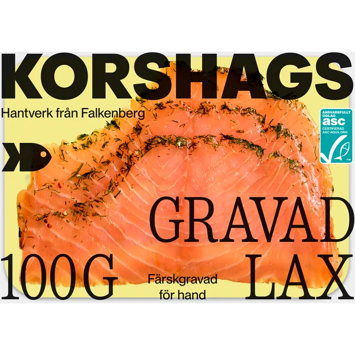 Laxfilé gravad 100g Miljömärkt Korshags