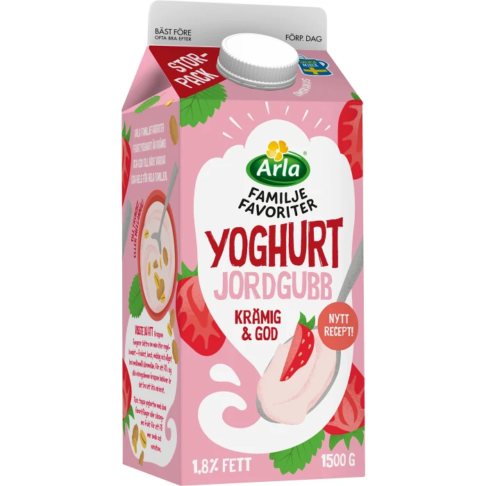 Yoghurt Familjefavoriter Jordgubb 1500g Arla®