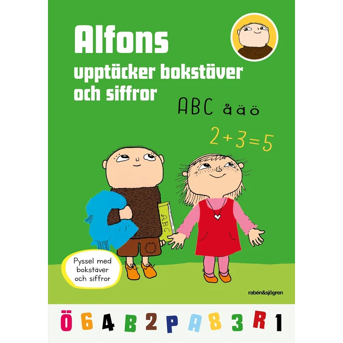 Alfons upptäcker bokstäver och siffror : pysselbok