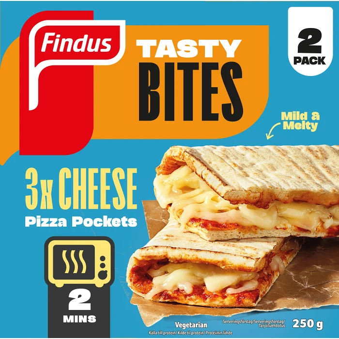 Pizza Pockets Tre Ostar, 2-p 250g Findus