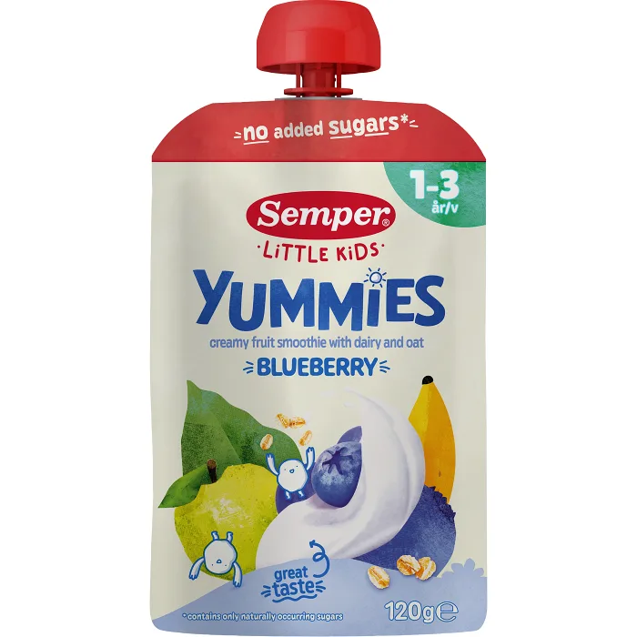 Barnmat Yummies blåbär 1-3 år 120g Semper