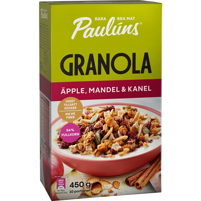 Granola Kanel mandel & äpple 450g Paulúns