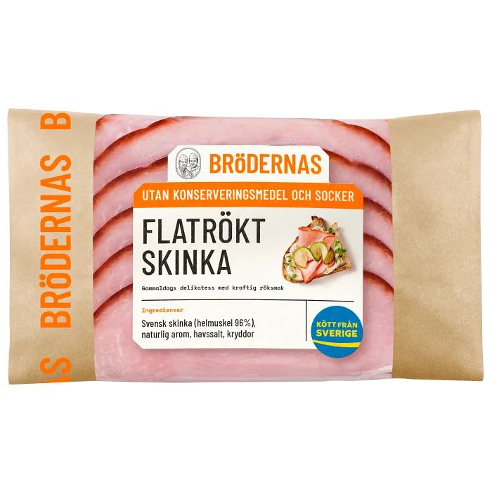 Skinka Flatrökt 105g Brödernas