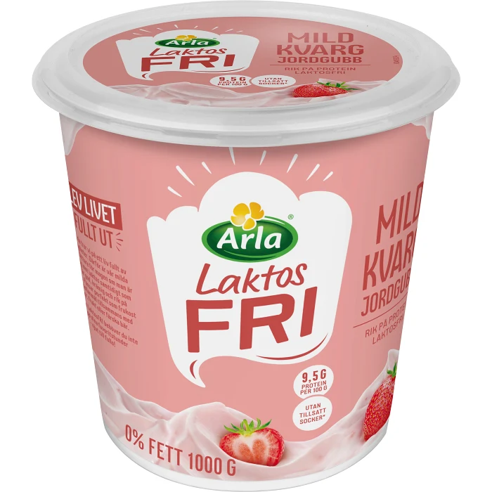 Kvarg Mild Jordgubb Laktosfri 0,2% 1000g Arla®