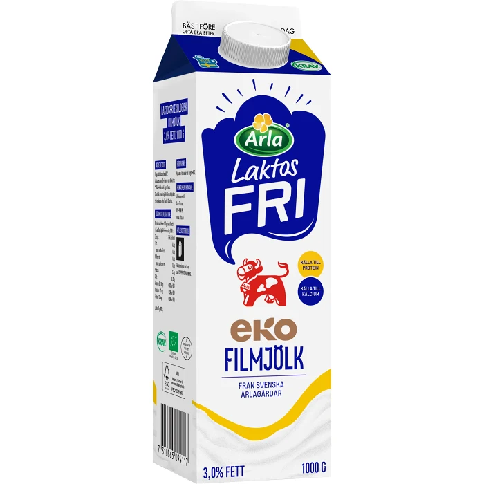 Filmjölk 3% Laktosfri Ekologisk 1000g Arla Ko®