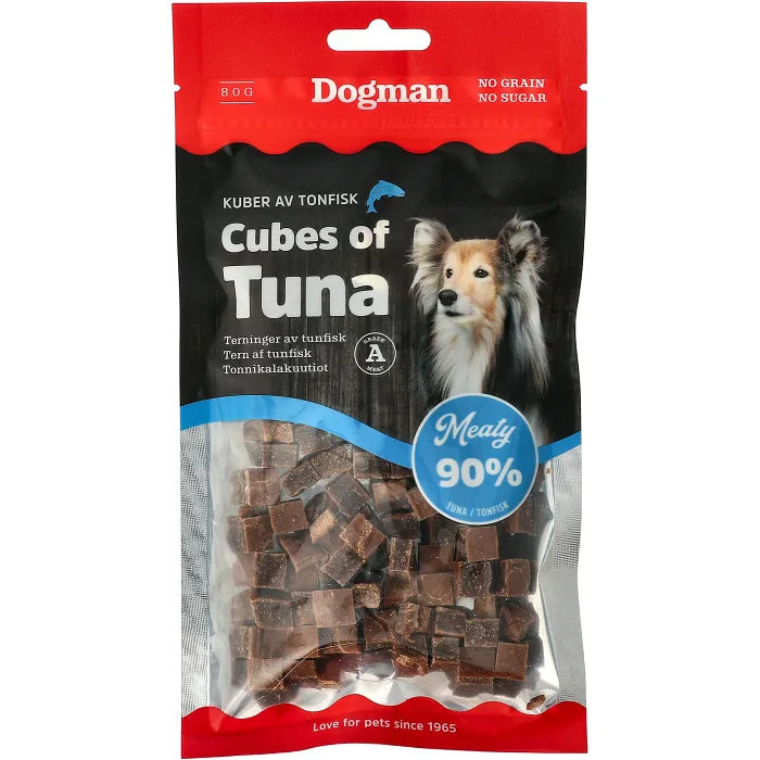 Hundsnacks Kuber av tonfisk 80g Dogman