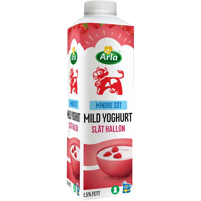 Mild Yoghurt Hallon 1,5% lättsockrad 1000g Arla Ko®