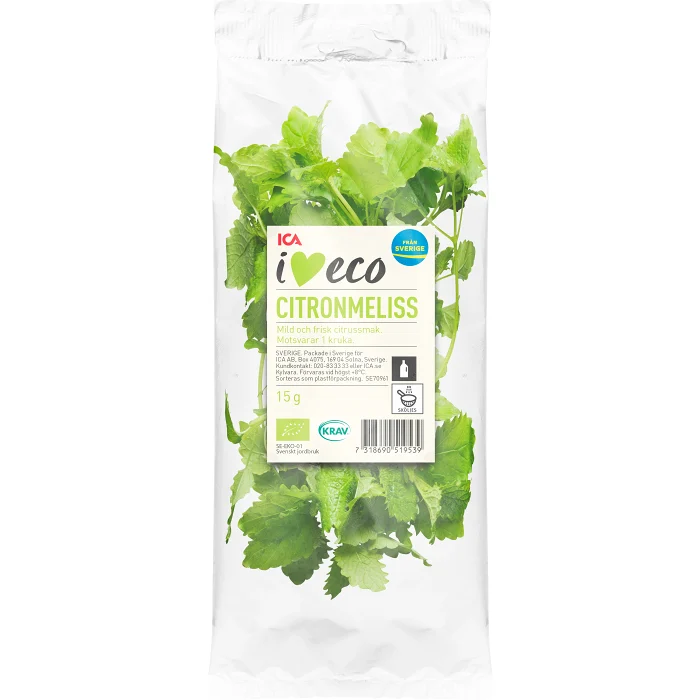 Citronmeliss flowpack 15g Ekologisk Klass 1 ICA I love eco