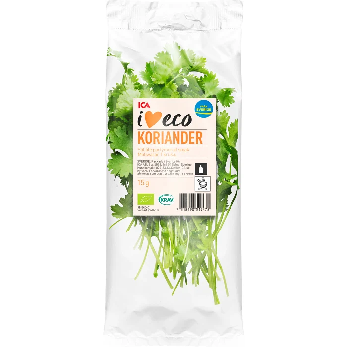 Koriander flowpack 15g Ekologisk Klass 1 ICA I love eco