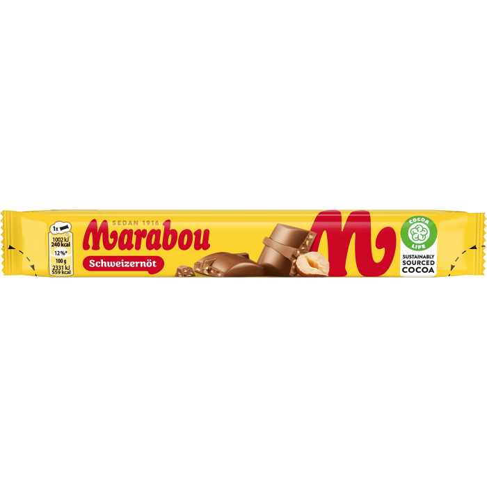 Mjölkchoklad bar Schweizernöt 43g Marabou