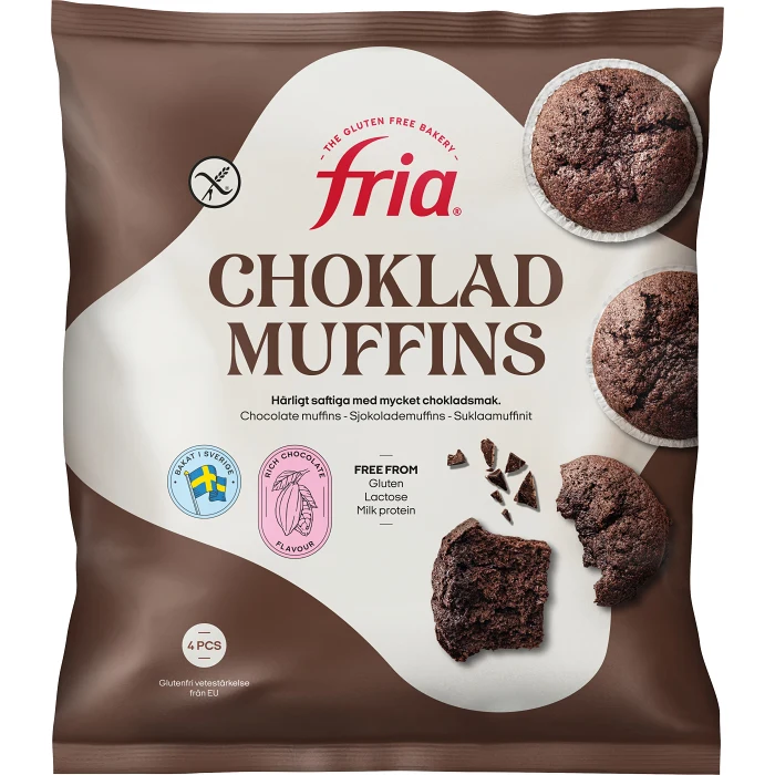 Chokladmuffins Glutenfri Laktosfri Fryst 240g Fria