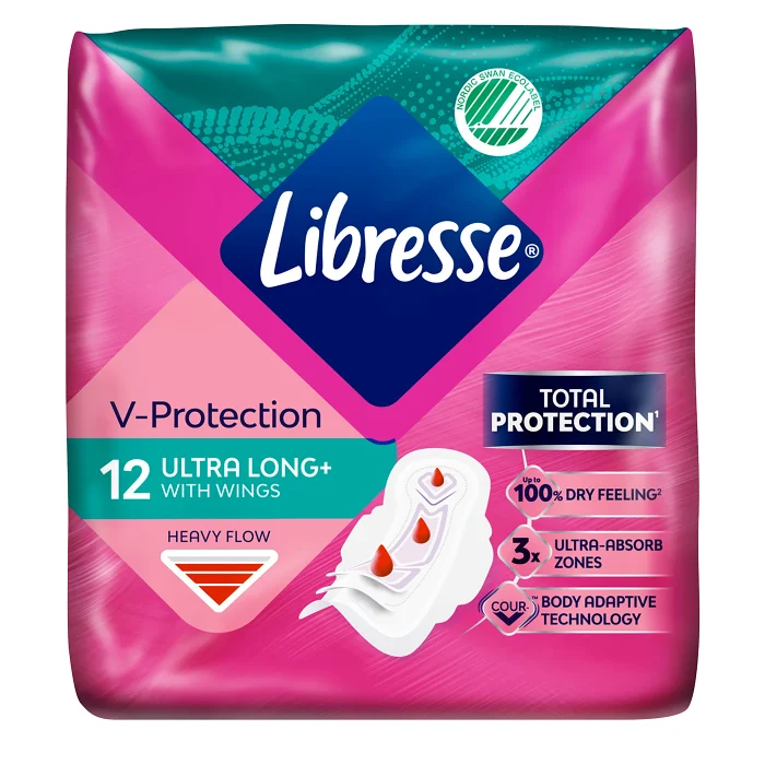 Binda Ultra thin Long med vingar 12-p Libresse