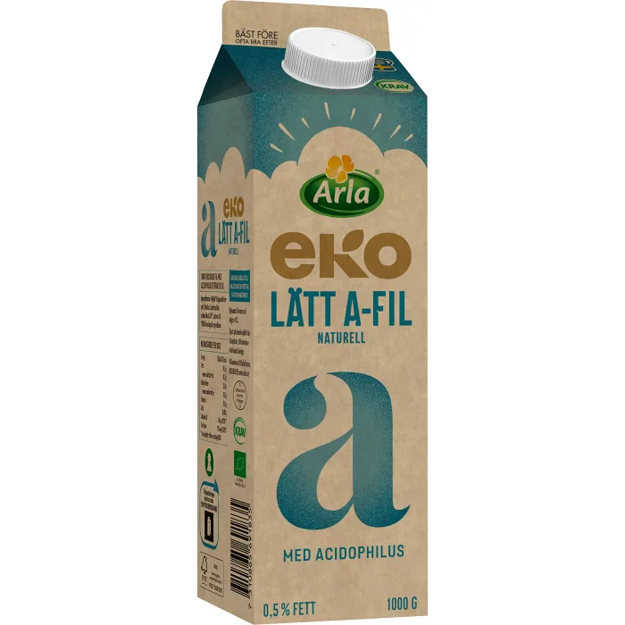 Lätt A-Fil Acidophilus Naturell 0,5% Ekologisk 1000g Arla®