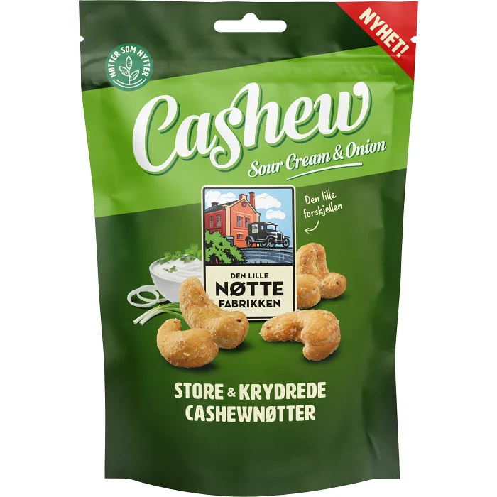 Cashewnötter Sour Cream & Onion 150g DL Nöttefabrikken