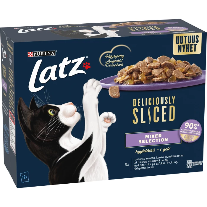 Kattmat våt Deliciously Sliced 960g Latz