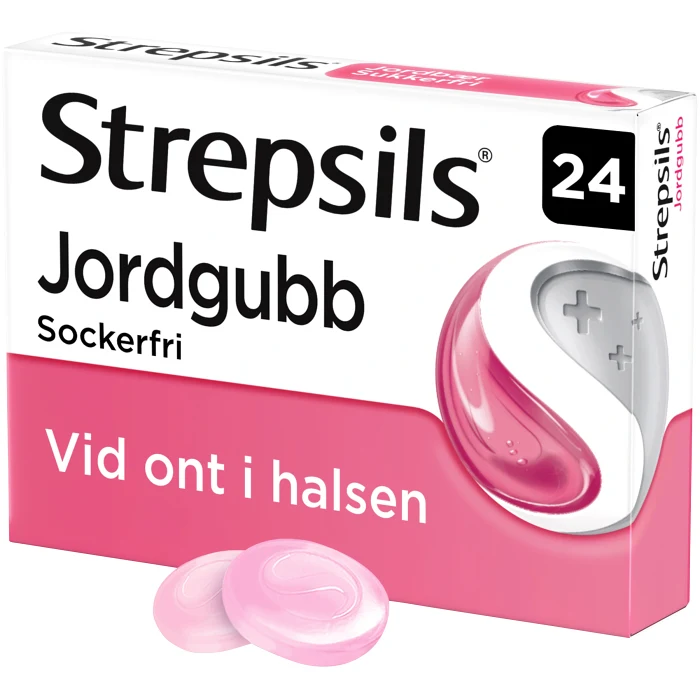 Strepsils Jordgubb Sugtablett 24-p