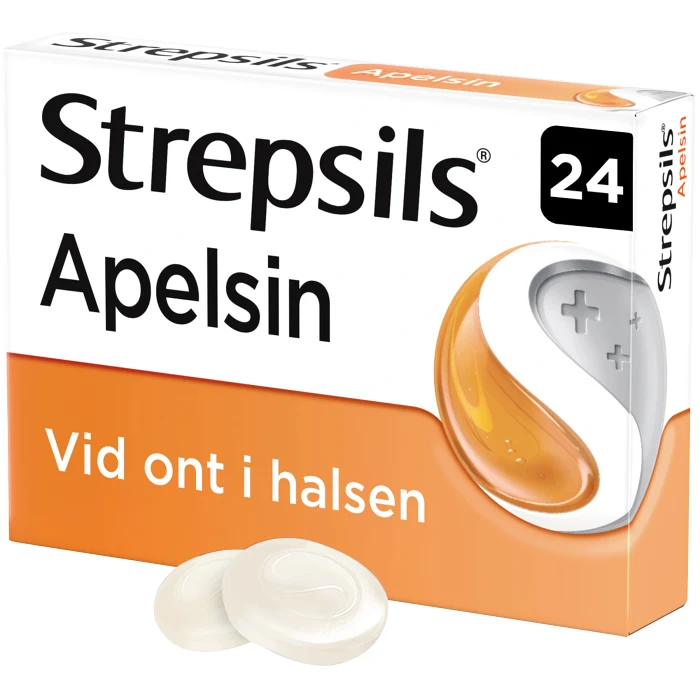 Halstablett Strepsils Apelsin 24-p