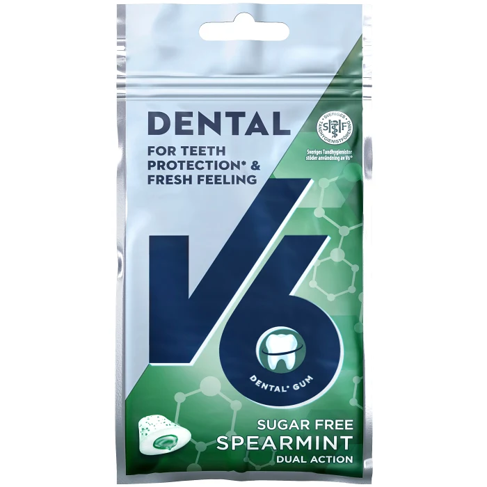 Tuggummi sockerfri Dental Dual Action Spearmint 30g V6