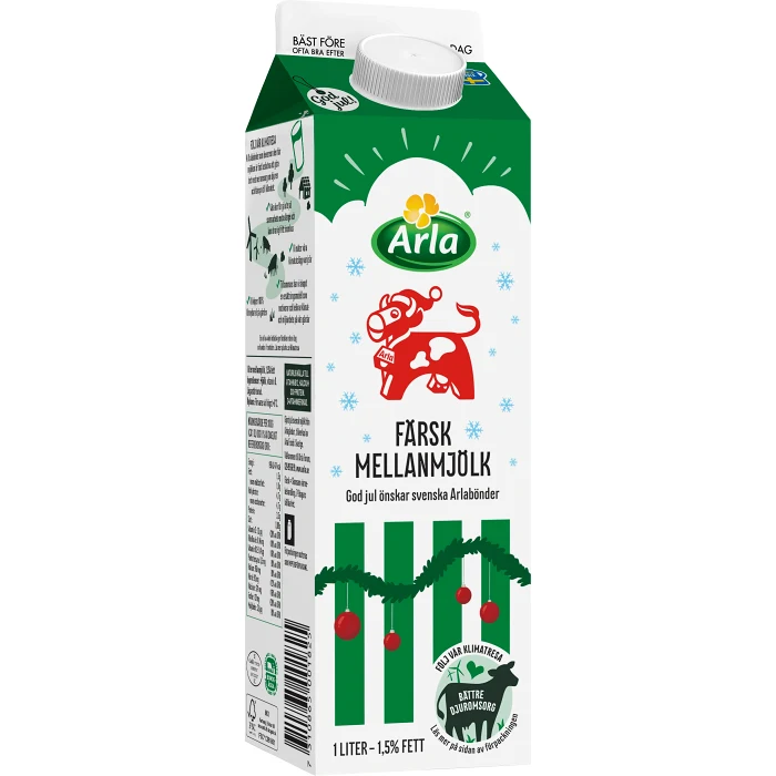 Färsk mellanmjölk 1,5% 1l Arla Ko®