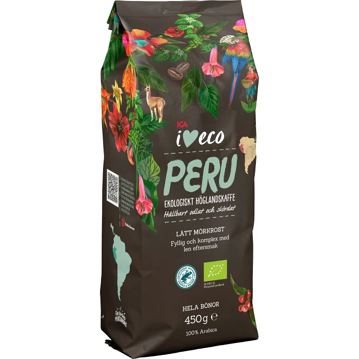 Kaffe Peru Hela bönor Ekologisk 450g ICA I love eco