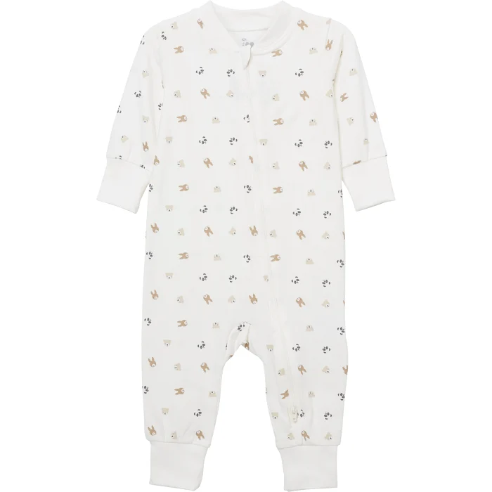 Babypyjamas vit djur strl 68 ICA I love eco