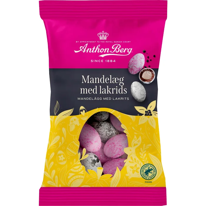 Påsk Dragé Mandelägg med lakrits 275g Anthon Berg