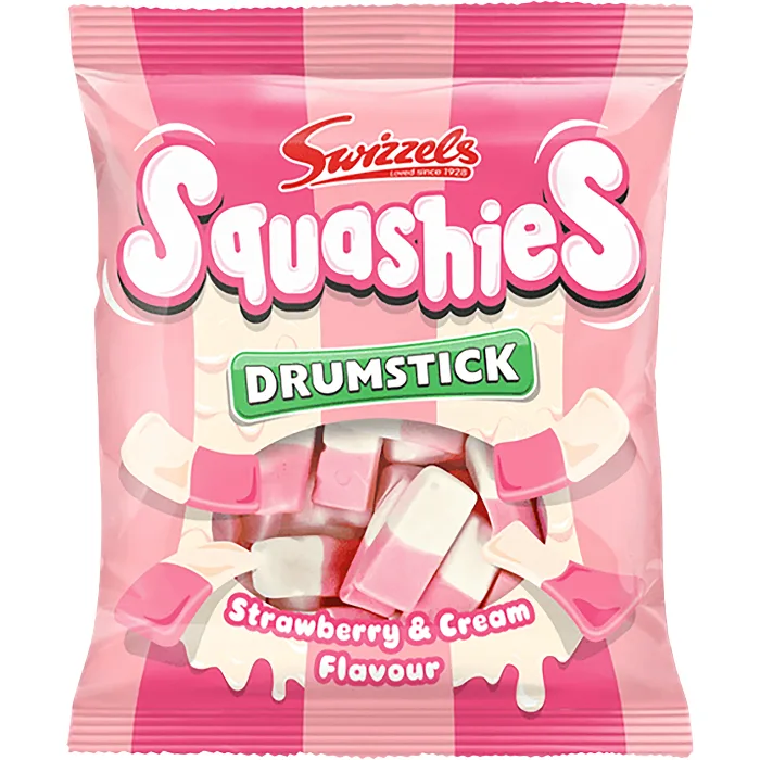 Godispåse Squashies Drumstick Jordgubb 140g Swizzels