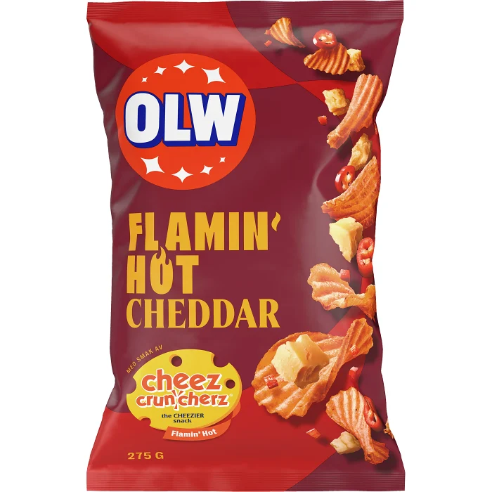 Chips Flamin hot cheddar 275g Olw