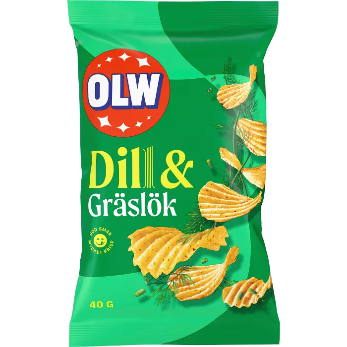 Chips Dill & gräslök liten påse 40g OLW