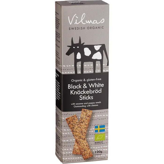 Svart & vit knäckesticks Ekologisk 120g Vilmas